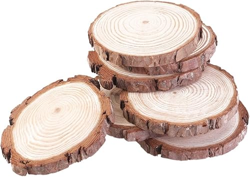 Miniatura 8 de EXCEART 5 piezas de artes y manualidades para decoración de madera, decoración de boda, pequeñas rondas de madera para bricolaje, mini rebanadas de