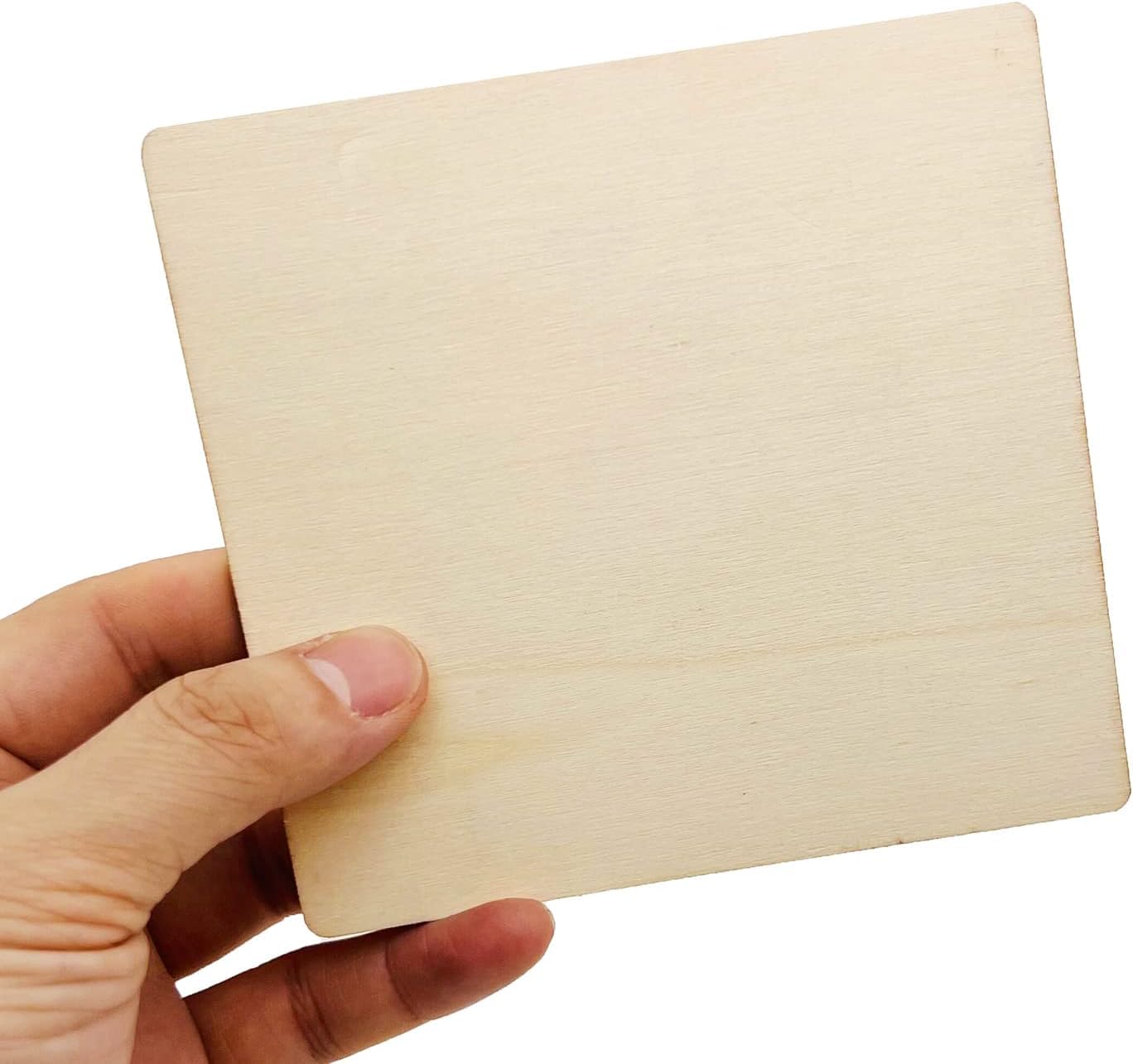 LET'S DIY 5-inch Square Wooden Boards - Pine Wood MDF for Resin, Mandala, Pyrography, Lippan Art, DIY Home Decor - Gift for Boys and Girls (Pack of 5) 1
