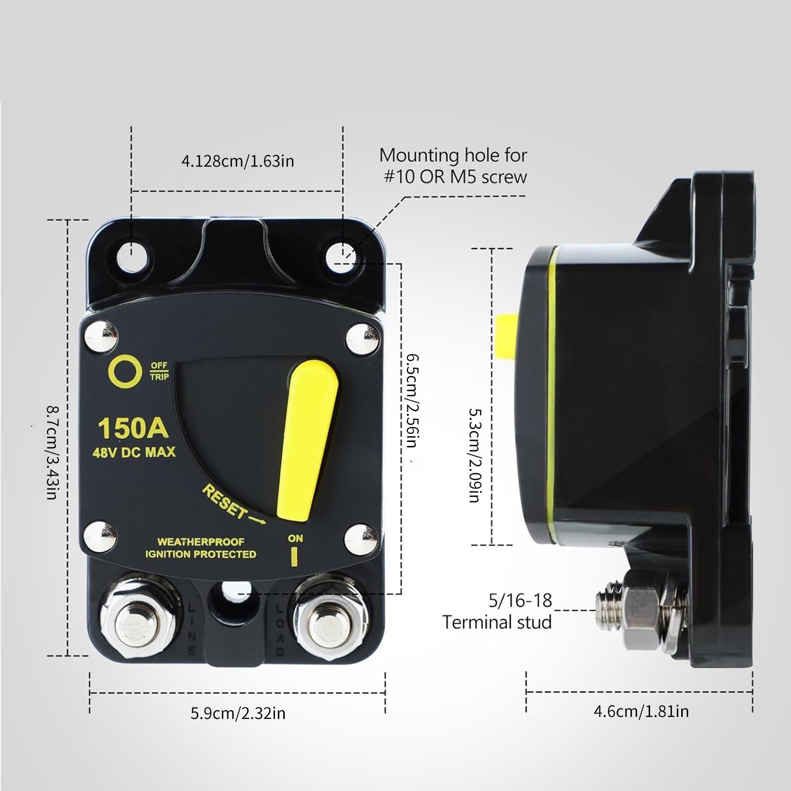 Interruttore ad alte prestazioni Reset Manuale Per Auto Camion Sound Marine Camper Sistemi solari Protezione della batteria