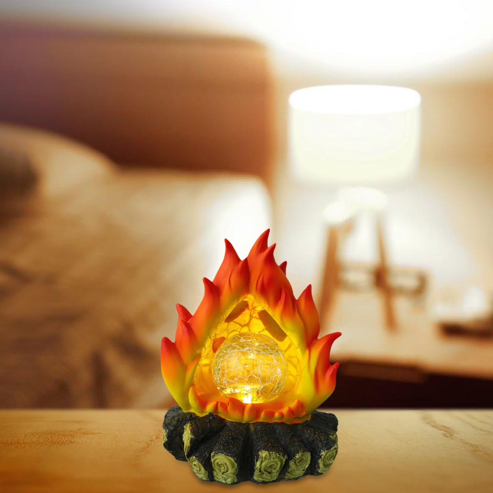 GALPADA Lampada Solare Effetto Fiamma Realistico in Resina Resistente alle Intemperie per Decorazioni Natalizie di Halloween la Casa Le Feste