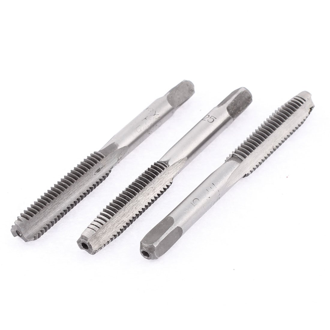 Aexit M8x1.25mm Straight Taps 3 Flutes Metric Hand Taps Pipe Taps 3 Pcs