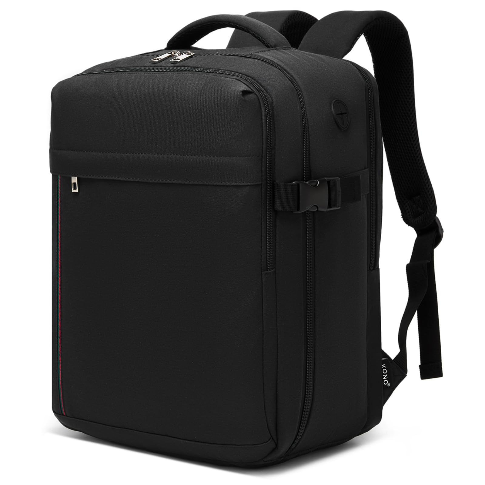 KONO Zaino 40x30x20cm Zaino da Viaggio per Ryanair Aereo Bagaglio a Mano 24L per Wizzair per Uomo e Donna,Nero