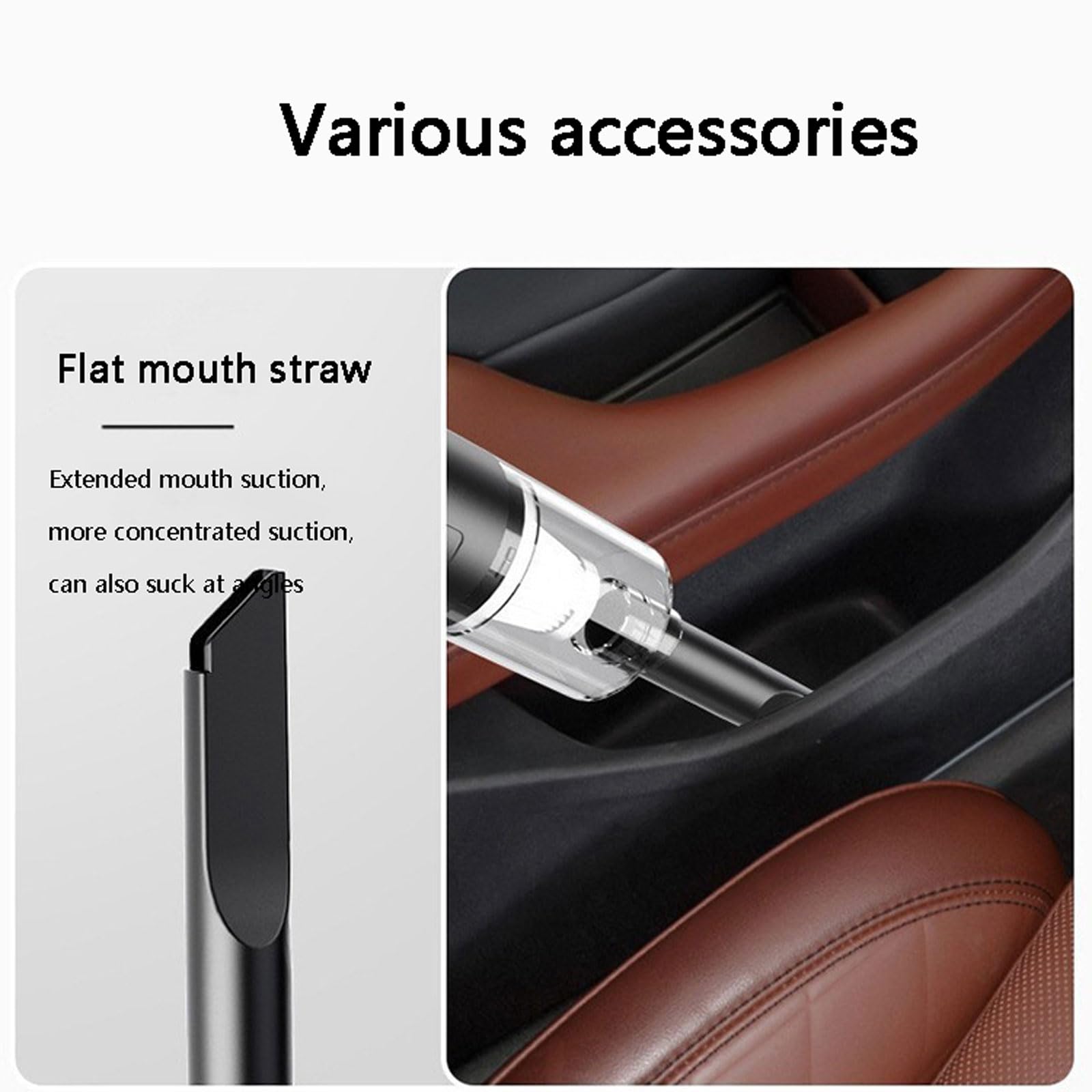 aspiradora para Coche, Recargable por USB con Doble función de aspiración y soplado