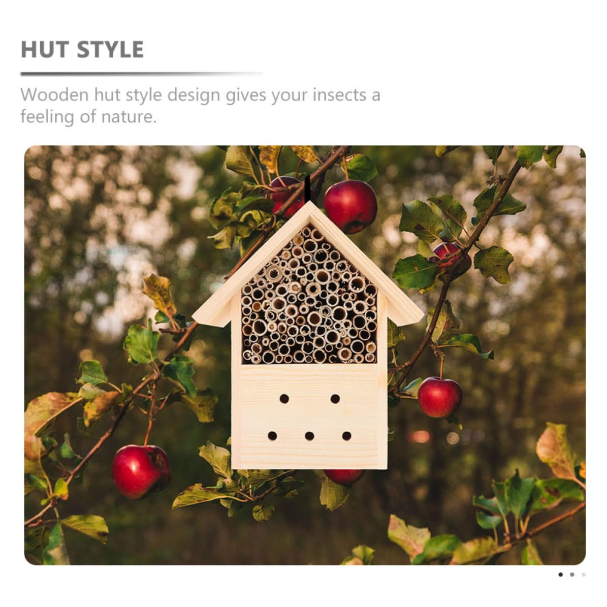 2 Piezas Casa de Abejas de Madera Tipo Cabaña para Jardín Exterior