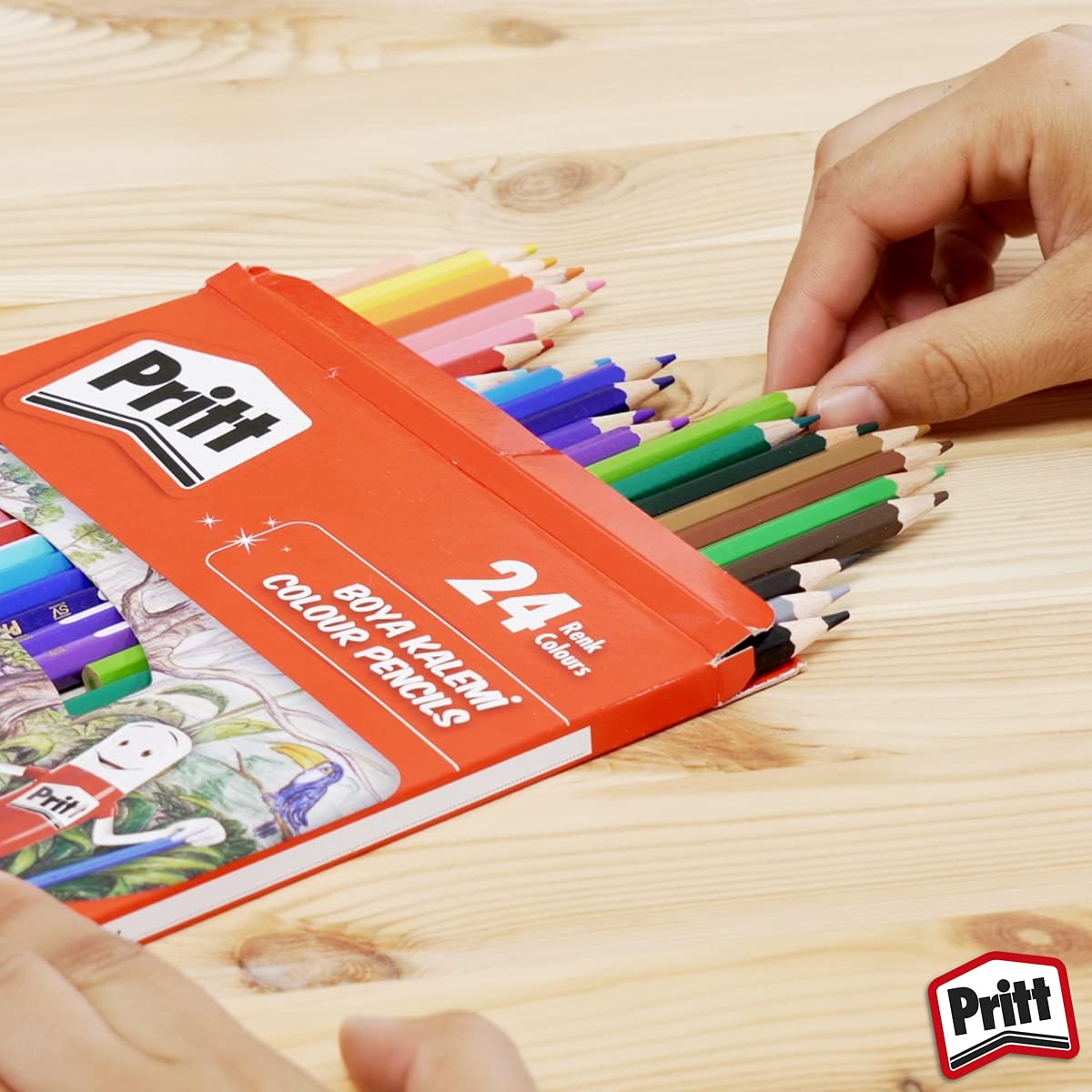 Pritt 12'li Uzun Kuru Boya Kalemi, 12 Renk