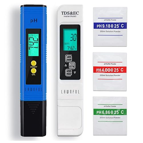 Medidor de pH de agua y medidor de TDS pH LAWNFUL y 3 en 1 TDS y EC Probador de agua 001 pH Precisión 2 FS Precisión TDSECMedidor de temperatura