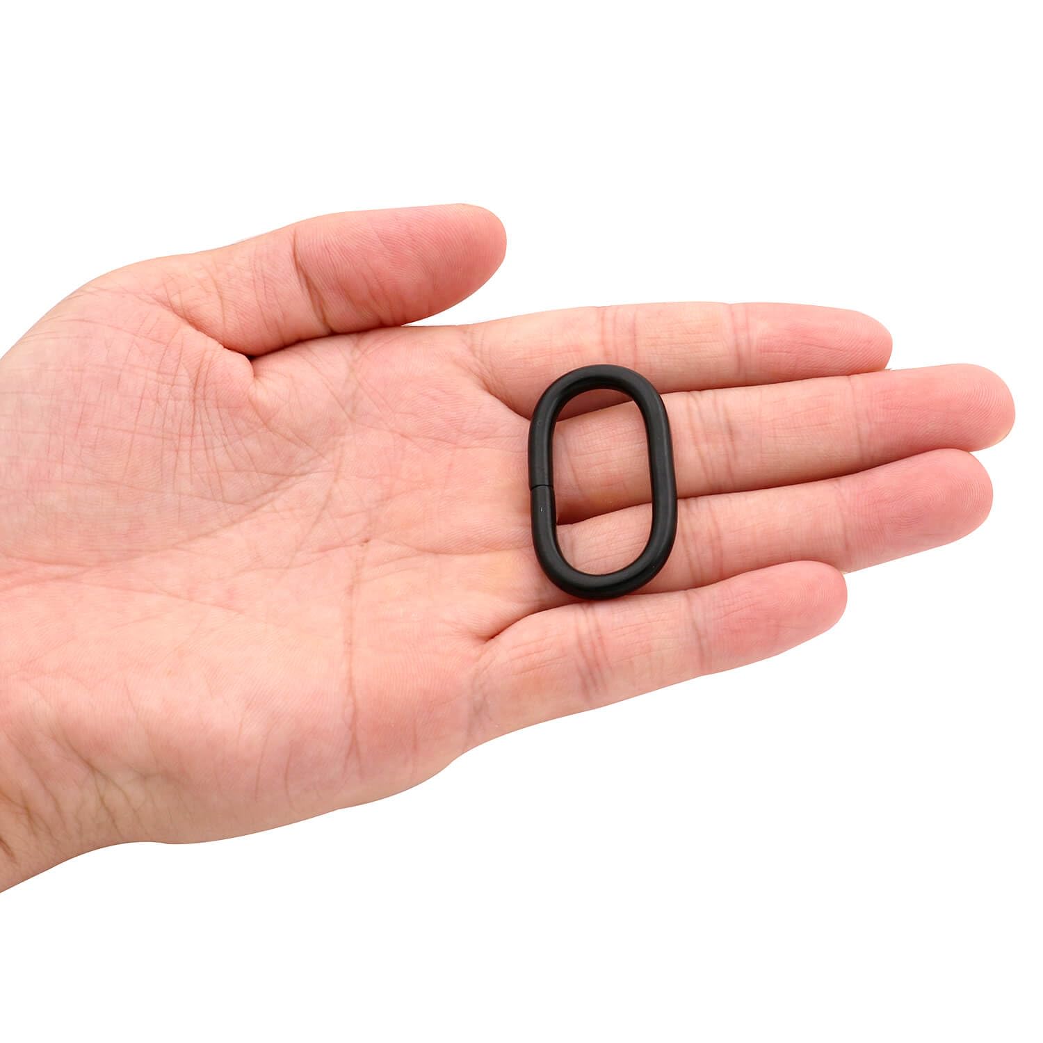 BIKICOCO 1-1/4'' Metal Oval Ring Buckle Loops Non Welded for Leather Purse Bags Handbag Straps Black - Pack of 20 - Image 3