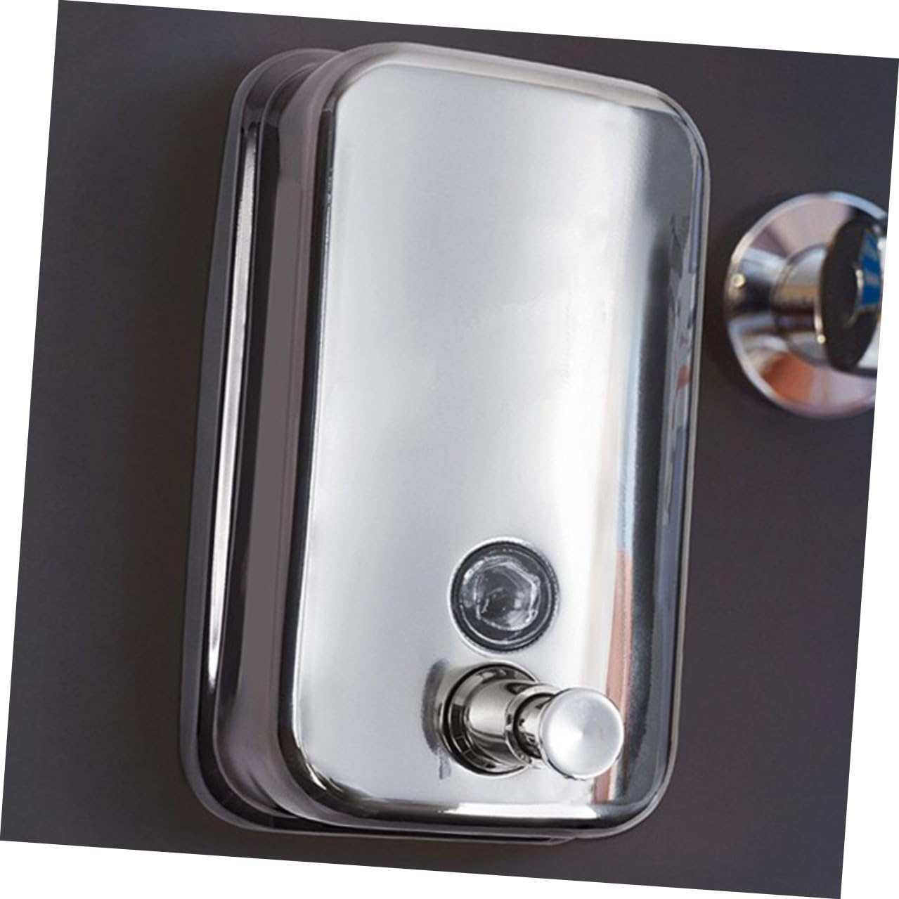 Lurrose Dispenser Ricaricabile in Parete Acciaio Sapone Inossidabile Pompa 1000ml Manuale per Bagno Hotel e Bagni Pubblici