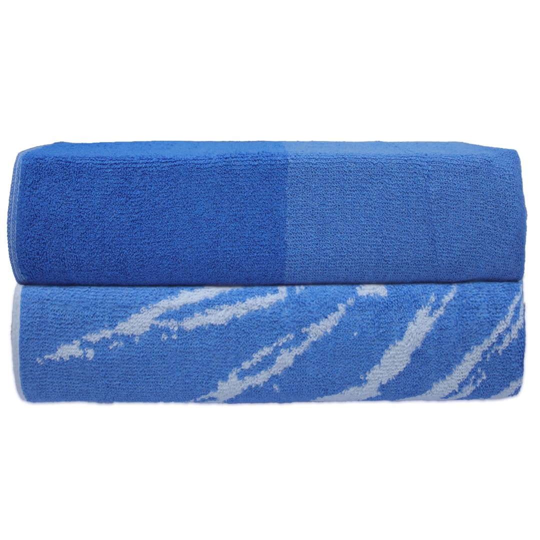 SweetNeedle Topical Palm Beach Towels for Adults Pack of 2 - Hawaii Blue - 100% Cotton Terry Ringspun Hotel Pool Bath Towel, Quick Dry, Low Lint, Super Absorbent Swim large towel, 76 x 152 cm — image 1
