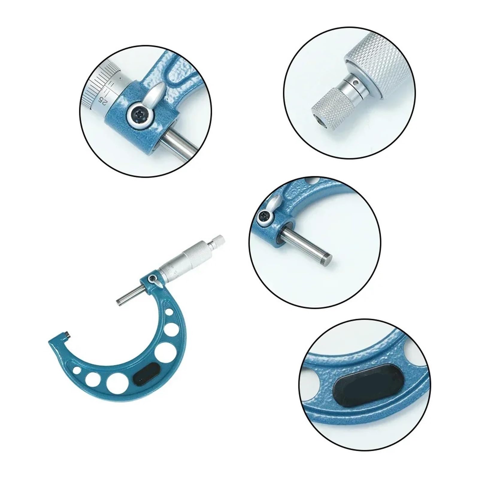 Juego de micrómetros exteriores de 0 a 25 mm, 25 a 50 mm, 50 a 75 mm, 75 a 100 mm, calibre micrométrico de 0,01 mm, herramientas de medición micrométrica