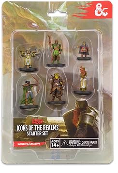 WizKids D&D Icons of the Realms Starter Set, Featuring 5 Returning Figures and 1 New Hero, Gold Color, Fantasy Theme