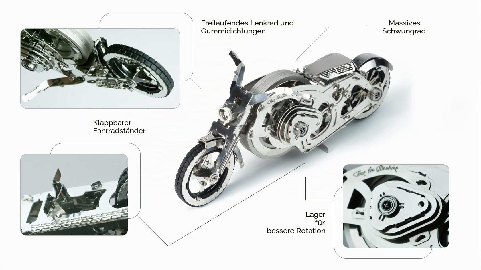 3D mechanisches Puzzle-Kit, Metall, TimeForMachine, Chrome Rider Model