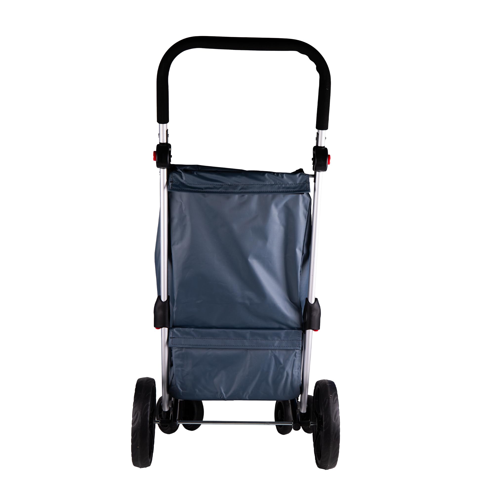 Cofan Carro de compra plegable con 6 ruedas | Material: aluminio | Bolsa de 53 litros | Bolsillo para congelados | Naranja y negro/Gris (Gris, 53 Litros)