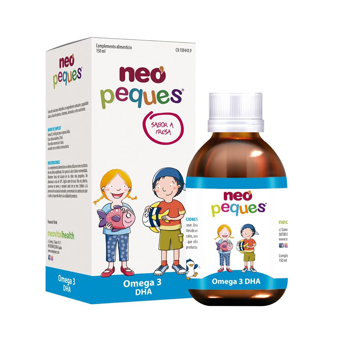 Neo Peques Omega 3 DHA Sirop pour Enfants à partir de 6 Mois - 150 ml - Fraise