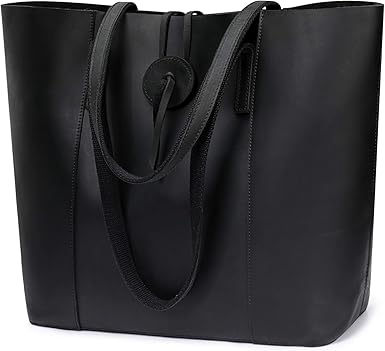 Amazon Com S Zone Vintage Genuine Leather Tote Bag For Women Large Shoulder Purse Handbag Black Clothing Shoes Jewelry