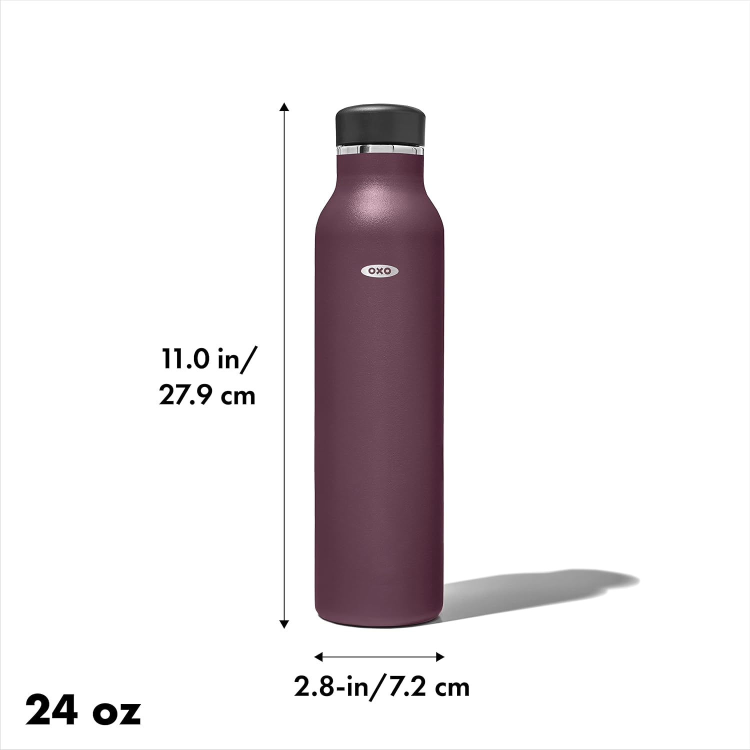 OXO 24oz Insulated Purple Garnet Water Bottle with Standard Lid