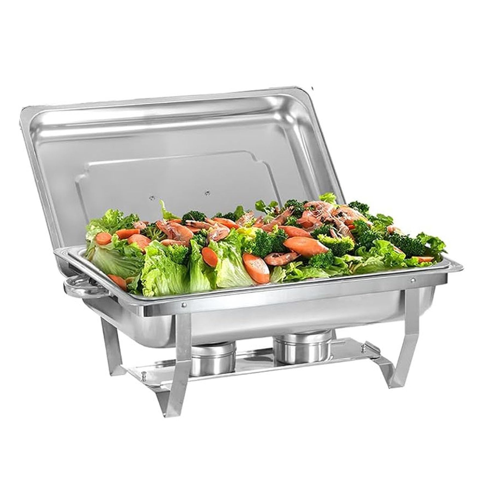 Ensemble de buffet de réchauds de 11 L chauffe-plats rectangulaire en acier inoxydable
