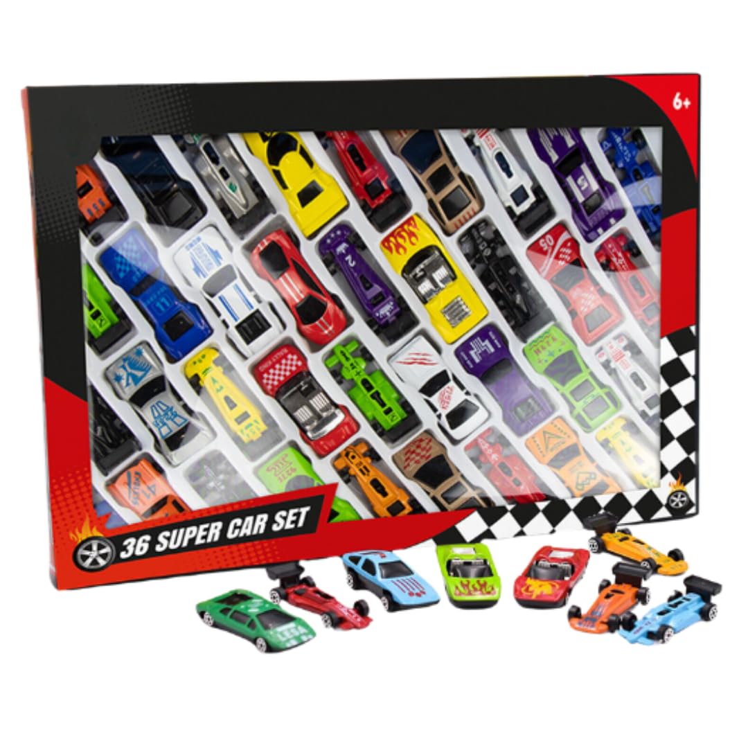 Multipack Cars For Kids 36 Piece Toy Cars For 3,4 Year Olds Plus Diecast Vehicles - Perfect Toy Vehicles Playset - Childrens Gift Set