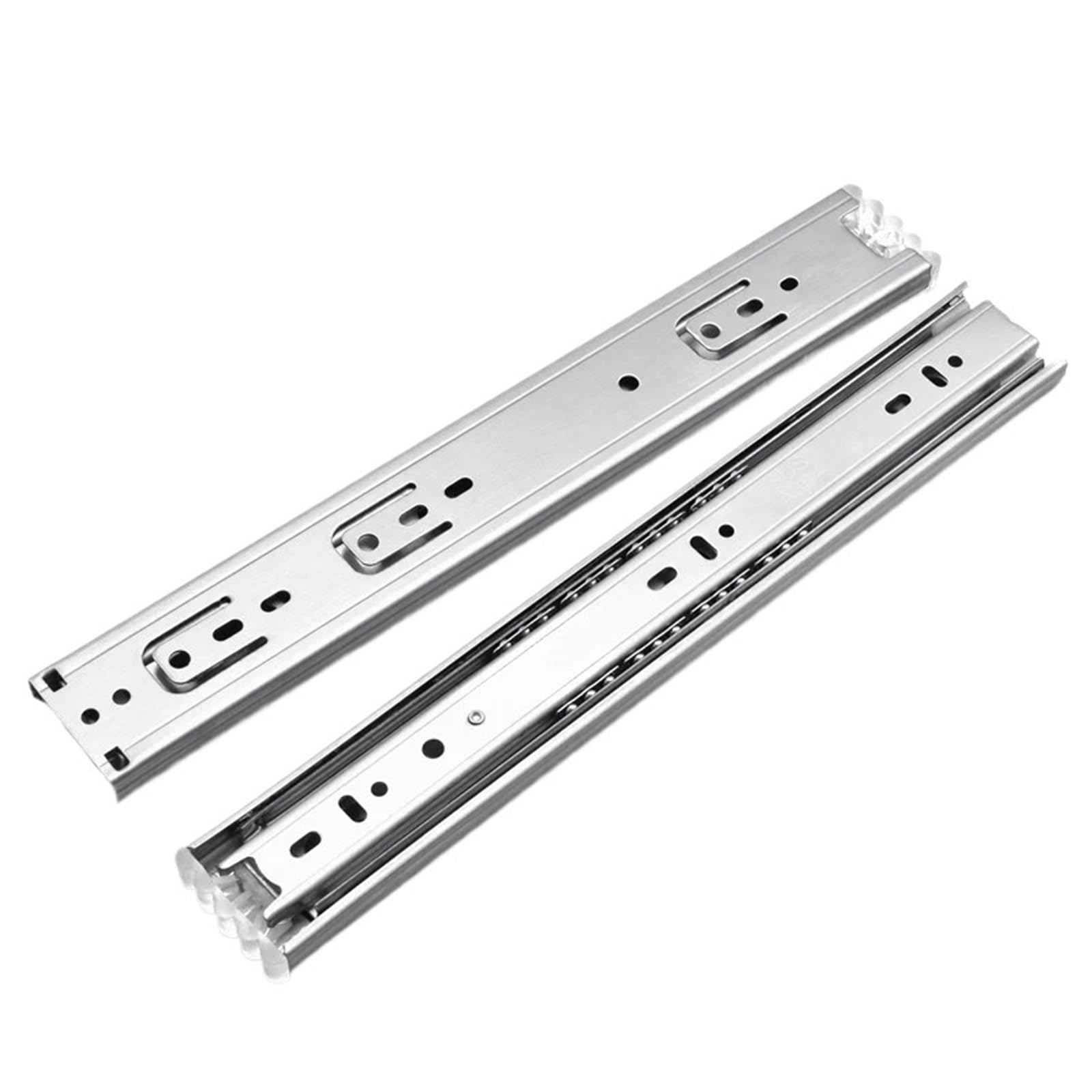 Ppqiru One Color 2Pcs 10" - 22" Stainless Steel Drawer Slides Soft Close Track Rail Sliding Three-Section Cabinet Furniture Hardware For Cabinet Drawer(Normal 12Inch 30Cm)