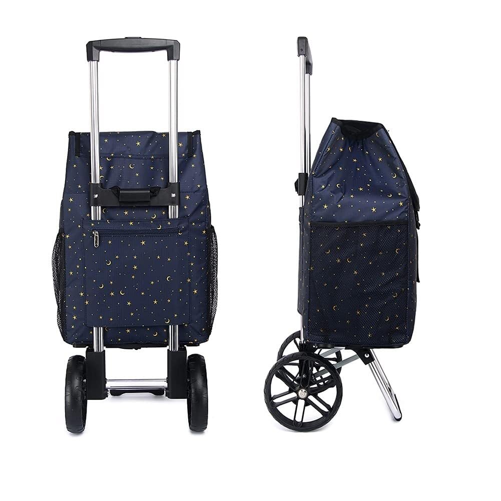Carrello della spesa isolato con borsa termica staccabile e telaio in alluminio, perfetto per picnic e conservazione degli alimenti, mantiene gli oggetti freschi e freschi in viaggio