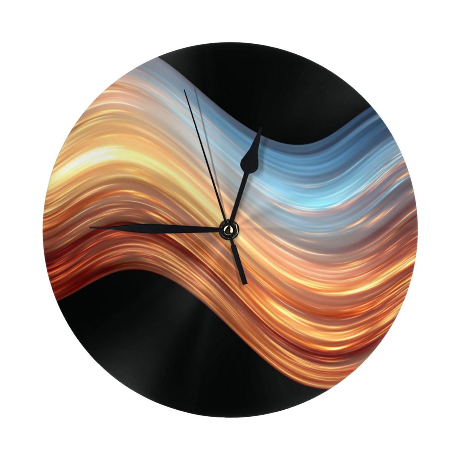 Hmbgfw Orange And Blue Gradient Decorative Wall Clock,Modern Battery Operated Wall Clocks For Living Room, Bedroom,Silent Non-Ticking