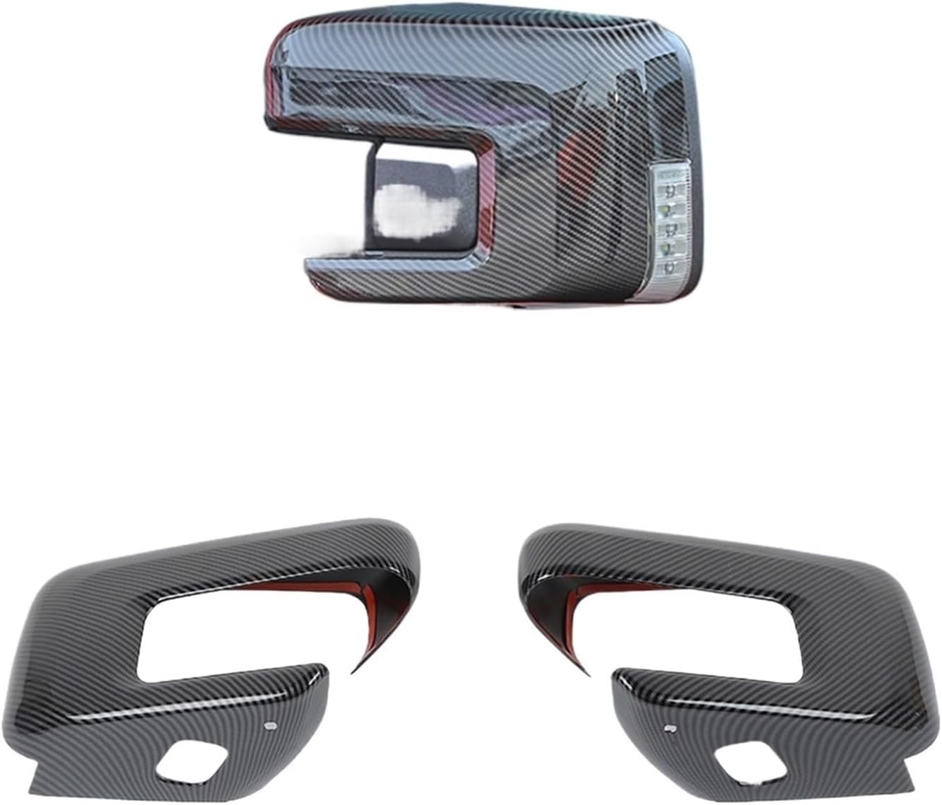 Car Rear View Rearview Side Door Mirror Shell Decoration Cover Frame Compatible For F150 2021 2022 2023 2024 Auto Exterior Accessories(Color:Black 2PCS)