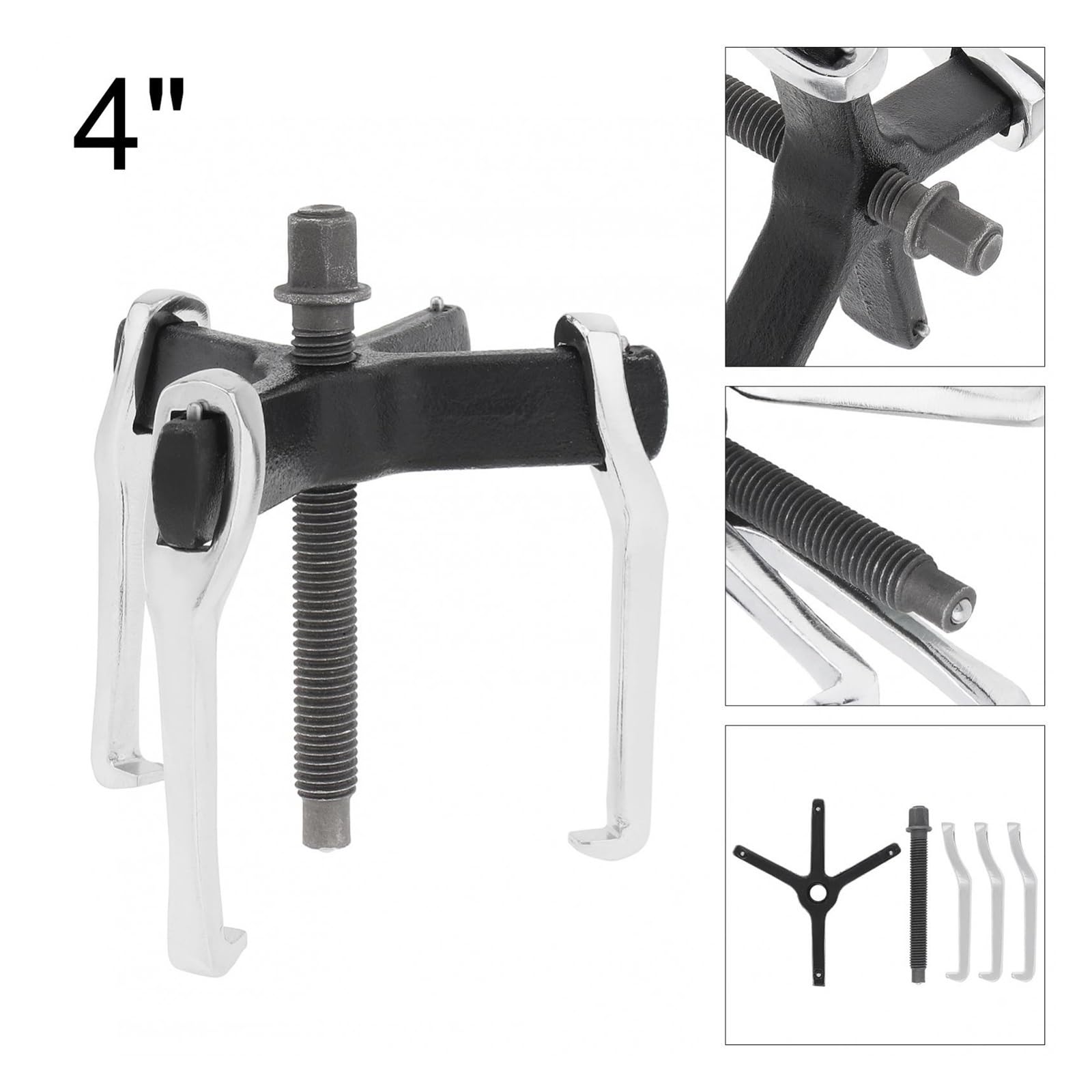 Estrattori a ganasce per cuscinetti in acciaio Estrattore for cuscinetti multifunzionale da 4 pollici 3 artigli Convertibile 2 artigli Riparazione auto riparazione utensili manuali Forgia timbro Estra