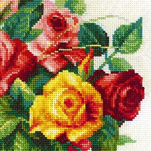 RIOLIS Cross Stitch Kit - 1722 - Basket with Roses, Multi Colour, 35cm x 30cm - Image 5