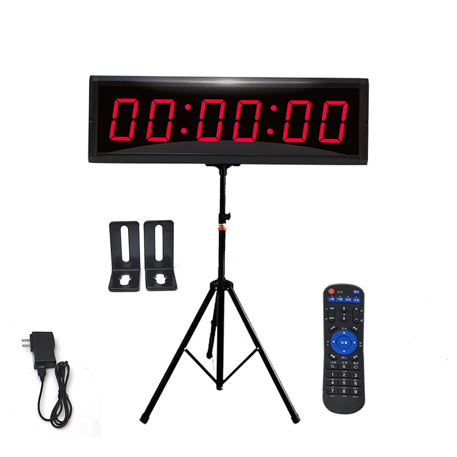 Reloj de pared digital con trípode, doble cara, 20 juegos de memoria, temporizador remoto, para gimnasio, oficina en casa
