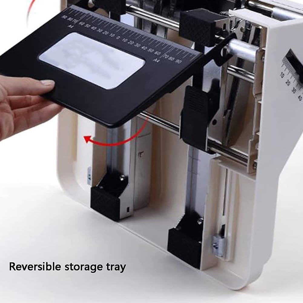Cucitrice a doppia testa per impieghi gravosi con profondità regolabile da 2 a 210 mm, capacità di 50 fogli, ideale per rilegatura in ufficio e a scuola.