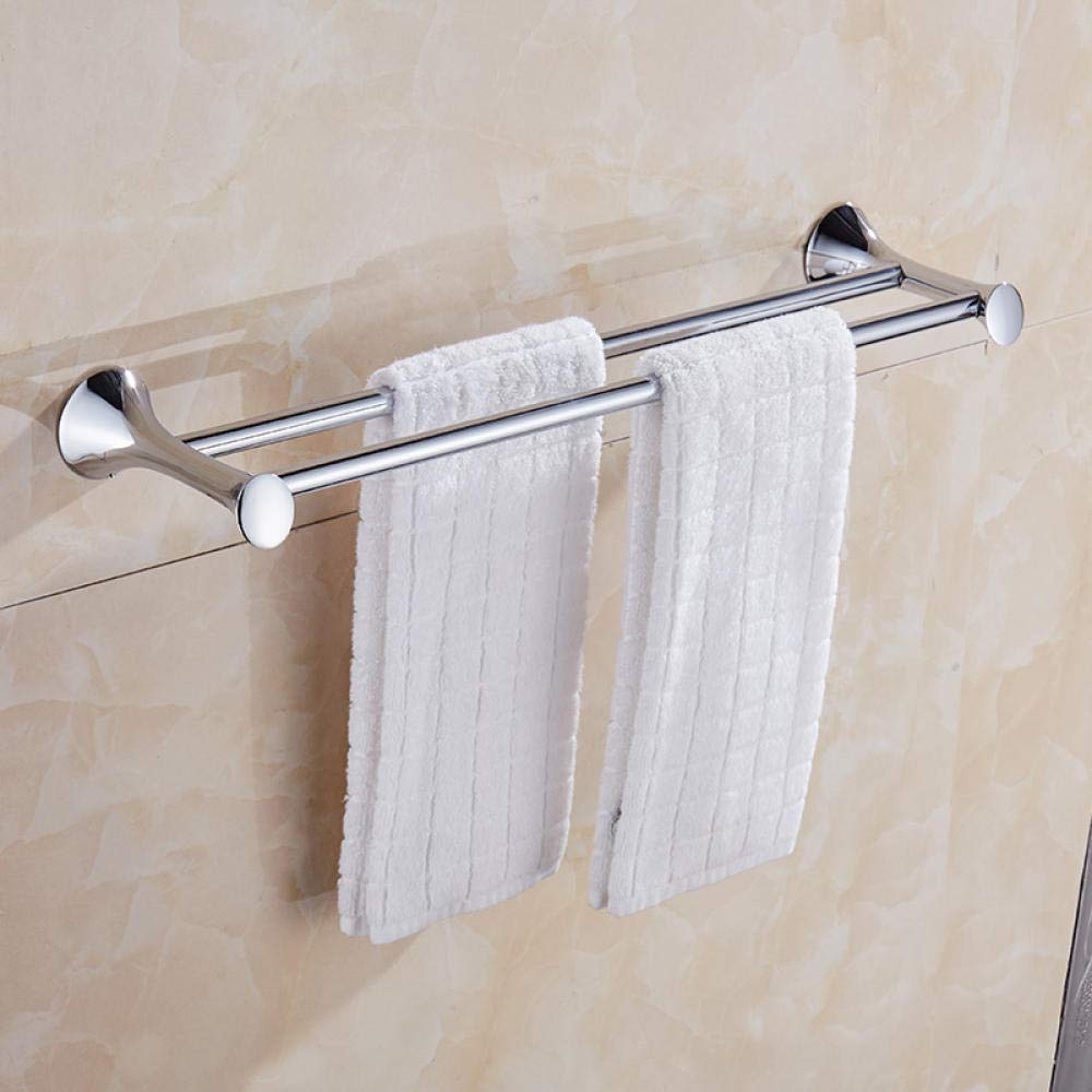 Porte-serviettes de bain mural en zinc blanc brillant double couche C2