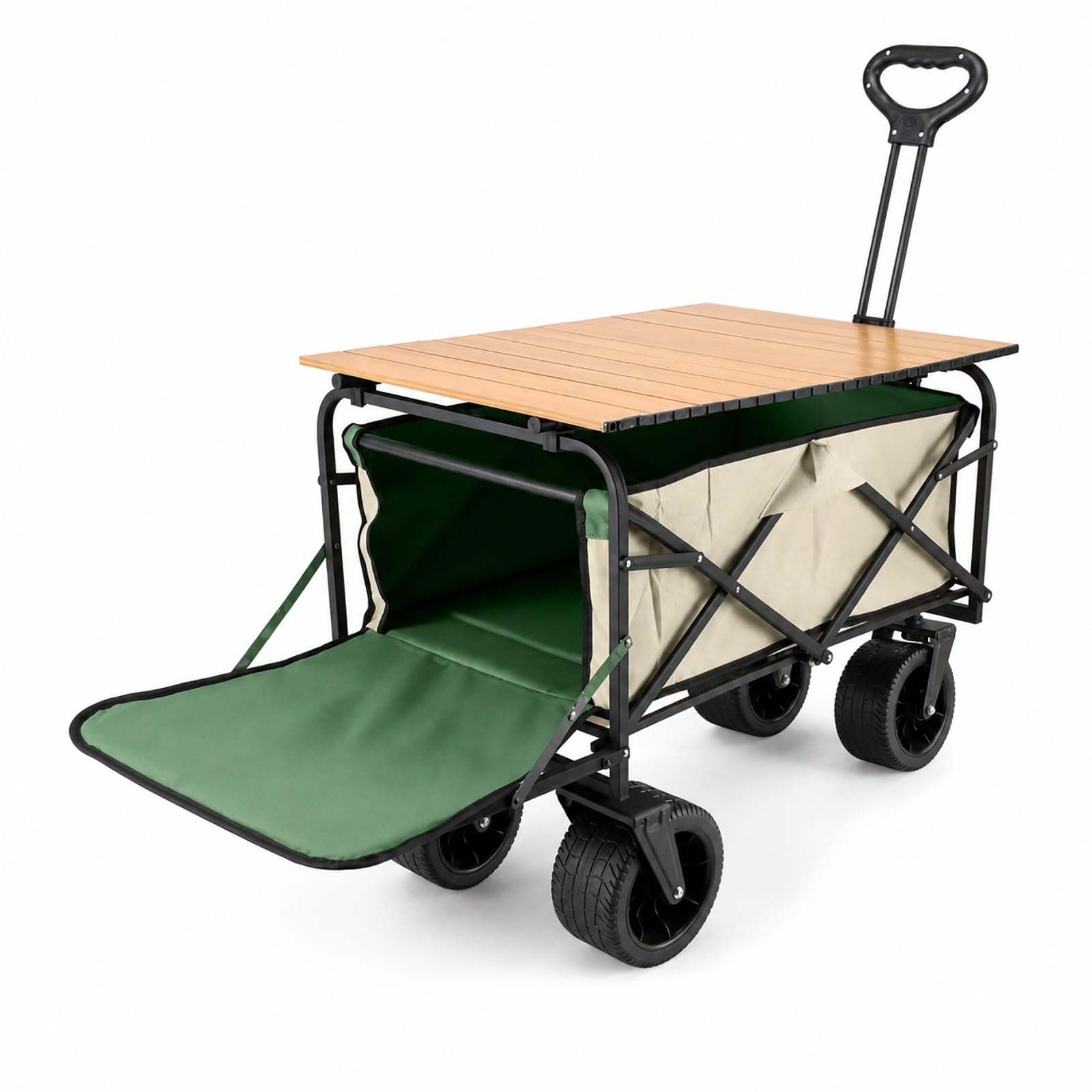 Carrello Pieghevole da Esterno con Tavolo Arrotolabile