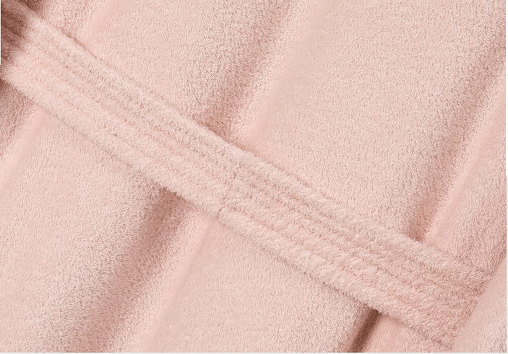 Albornoz de SPA Suave y cálido para Hotel, Bata de Toalla Unisex LongTerryTowel, Bata de baño para Mujer,Pink-Miss M