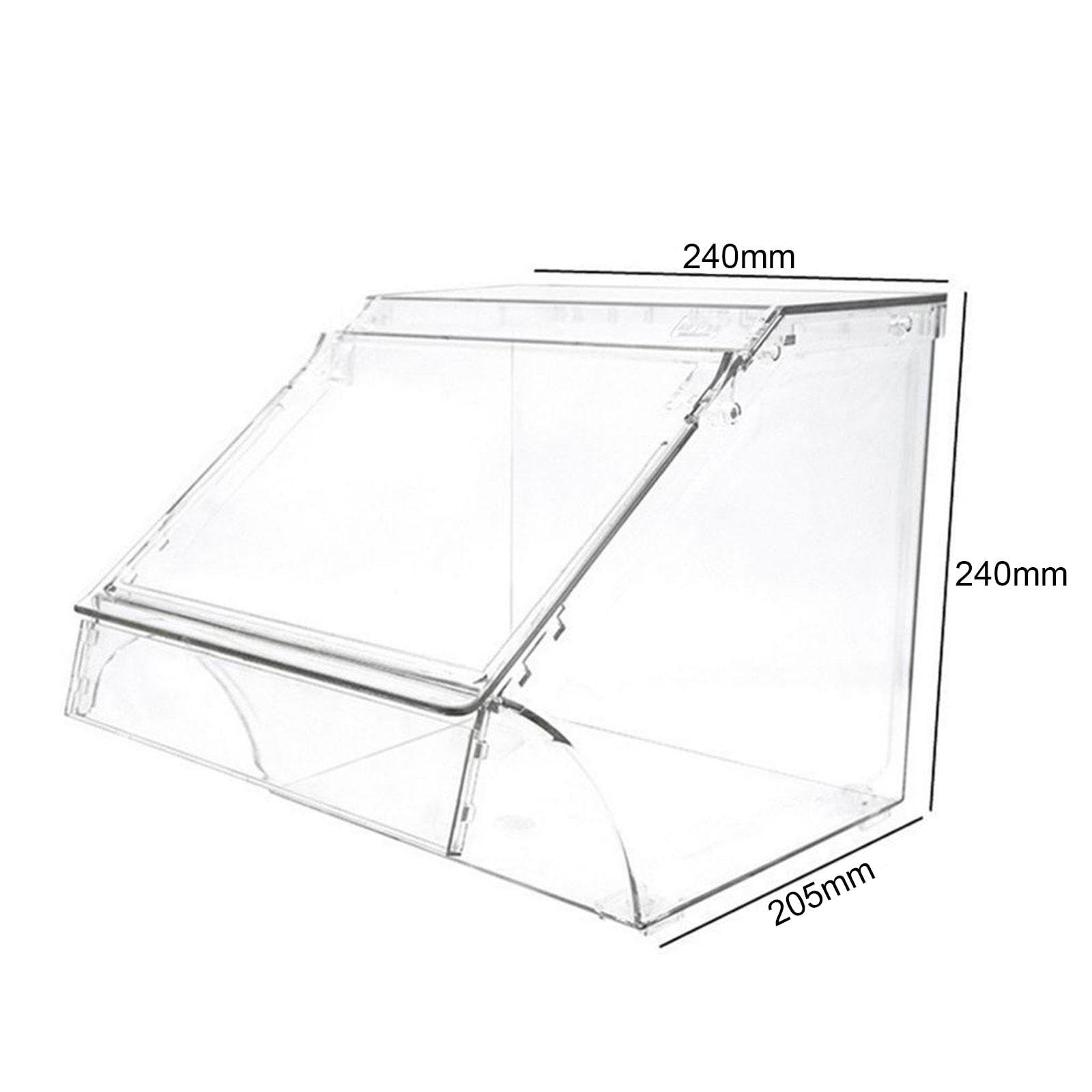 Contenedor de Pan Organizador de Productos Secos Recipiente Transparente Apilable con Tapa Frontal Fácil Acceso Vitrina para Panadería Estante de Supe, 24cmx20cmx24cm