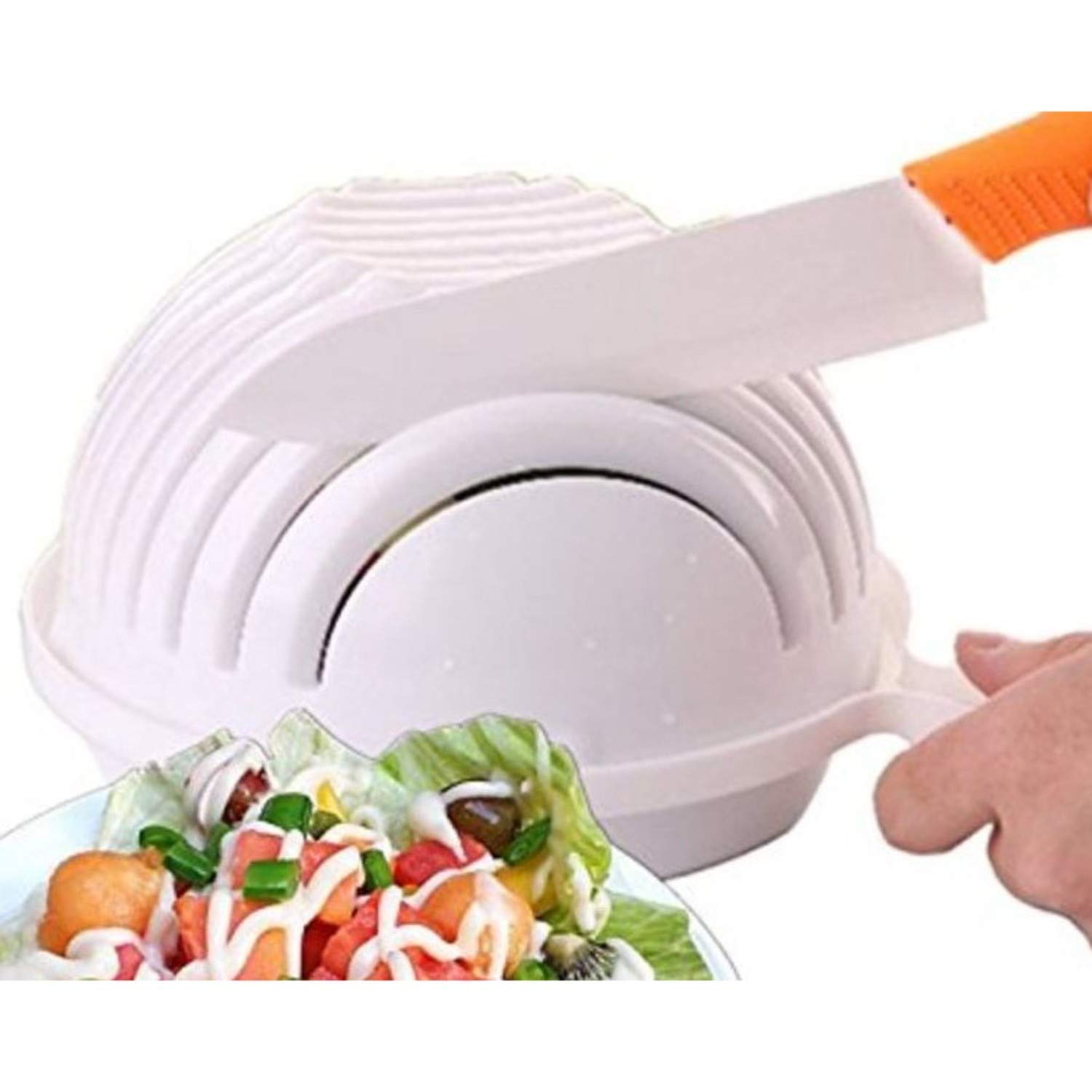PARVY Multipurpose Salad Cutter Strainer/Vegetable || Fruits Cutting Bowl || Corer Peeler Fruit Storage Basket Bowl Kitchen Chopper