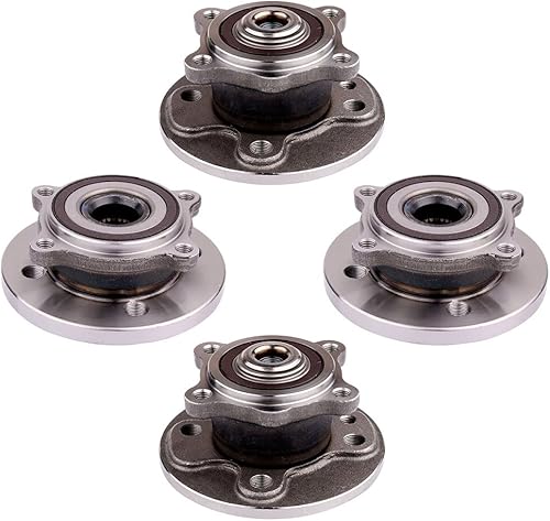 SCITOO 4 unidades de cojinete de rueda delantera y trasera 512427 513309 apto para Mini Cooper 2006-2015 sin ABS 4 lengüetas