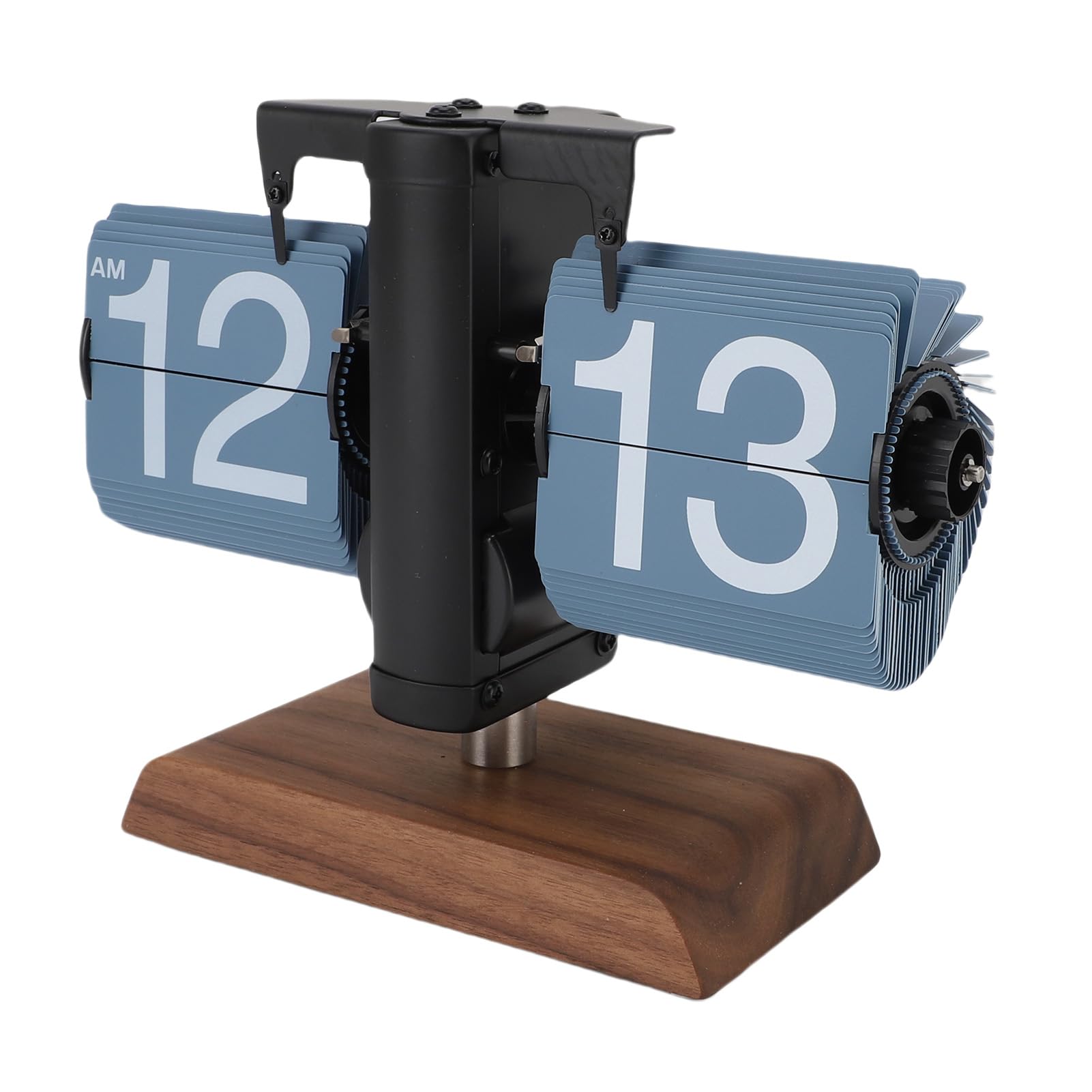 Pissente Reloj Digital Abatible con Pilas, Base de Madera de Acero Inoxidable, Reloj de Escritorio Fácil de Leer para Sala de Estar, Oficina, Estudio, Artículo de Colección, Acero Inoxidable 304,