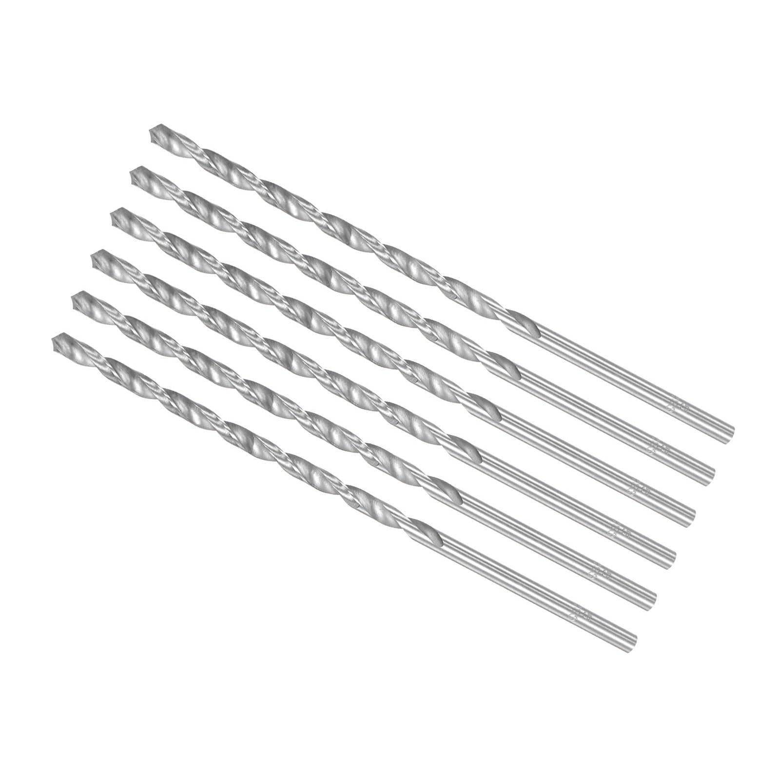 Brocas Helicoidales Extralarga de 5 mm de Diámetro y 160 mm de Longitud Total, Barrena Helicoidal de Acero de Alta Velocidad (Aplicaciones: Cobre, Metal, Madera y Aluminio), 6pcs