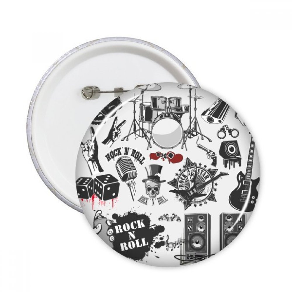 Badge rond instruments de musique illustration pin's déco multicolore S - 3