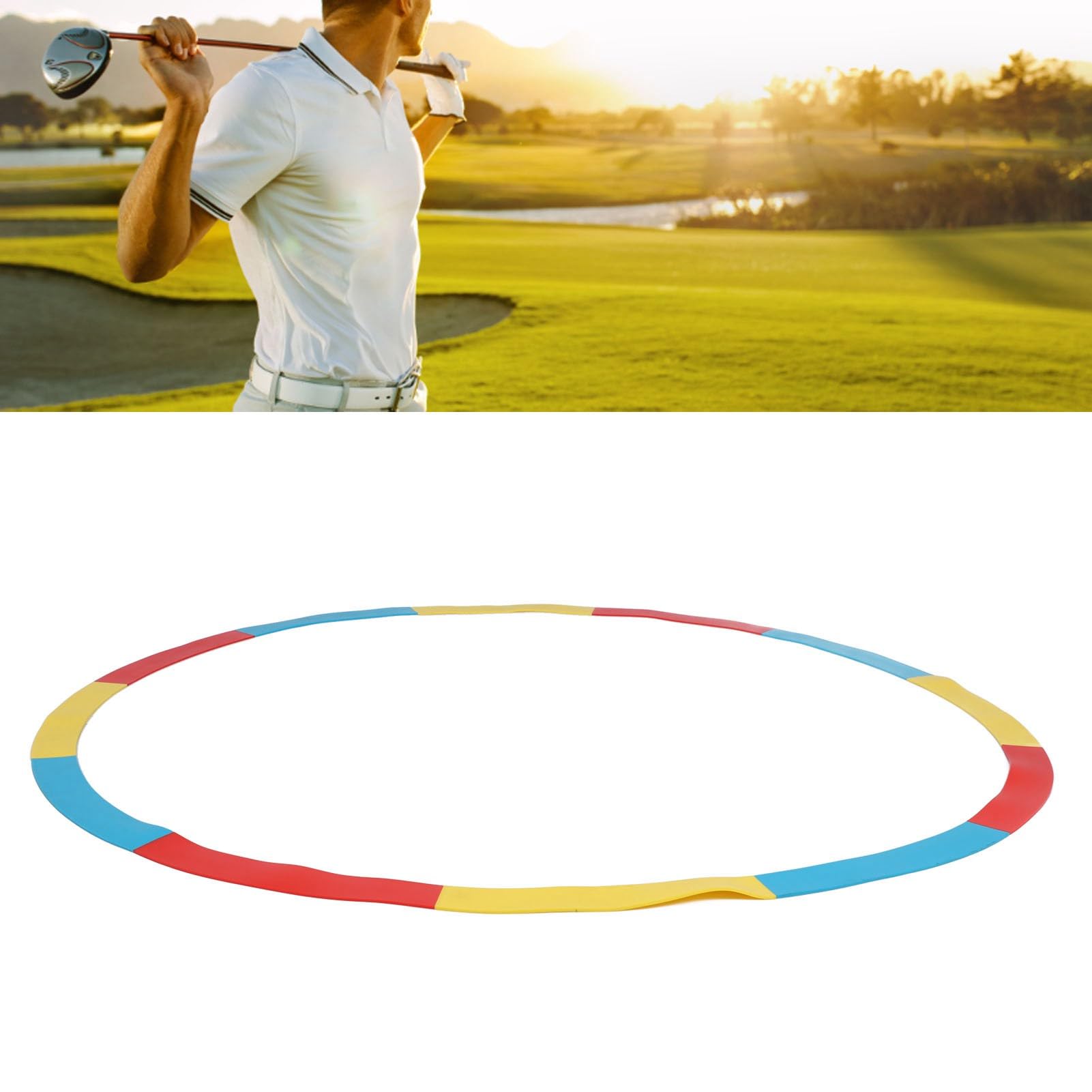 Focket Círculo de Objetivo de Golf, Ayuda de Entrenamiento para Lanzar y Lanzar para Crear Objetivos de Control de Velocidad, Anillo de tee, Anillos Multicolores (Rojo Amarillo