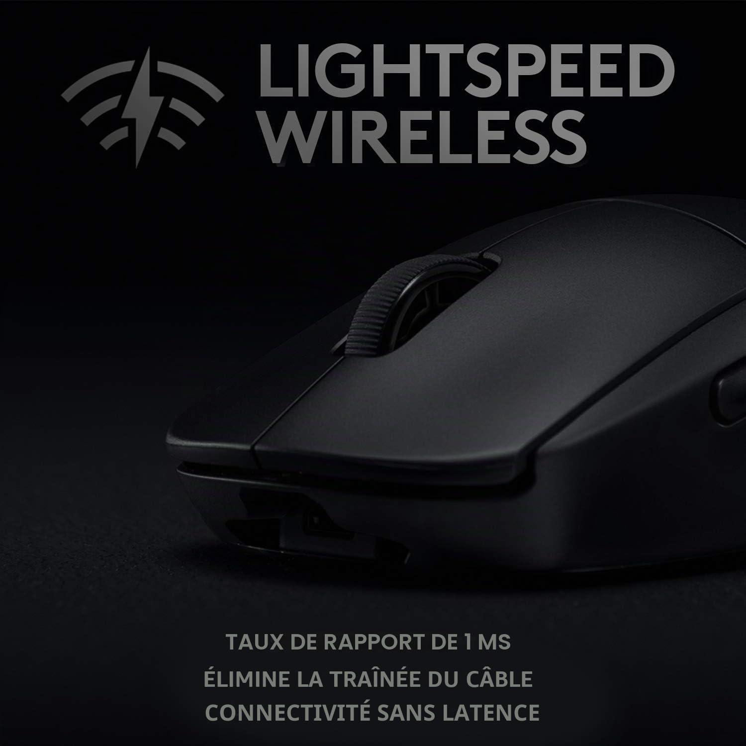 Logitech G PRO Radio-fréquence Souris Gamer sans Fil, Capteur Gaming HERO 25K, 25 600 PPP, RVB, Ultra-Léger, 4 à 8 Boutons Programmables, Batterie Longue Durée, POWERPLAY-compatible, PC - Noire