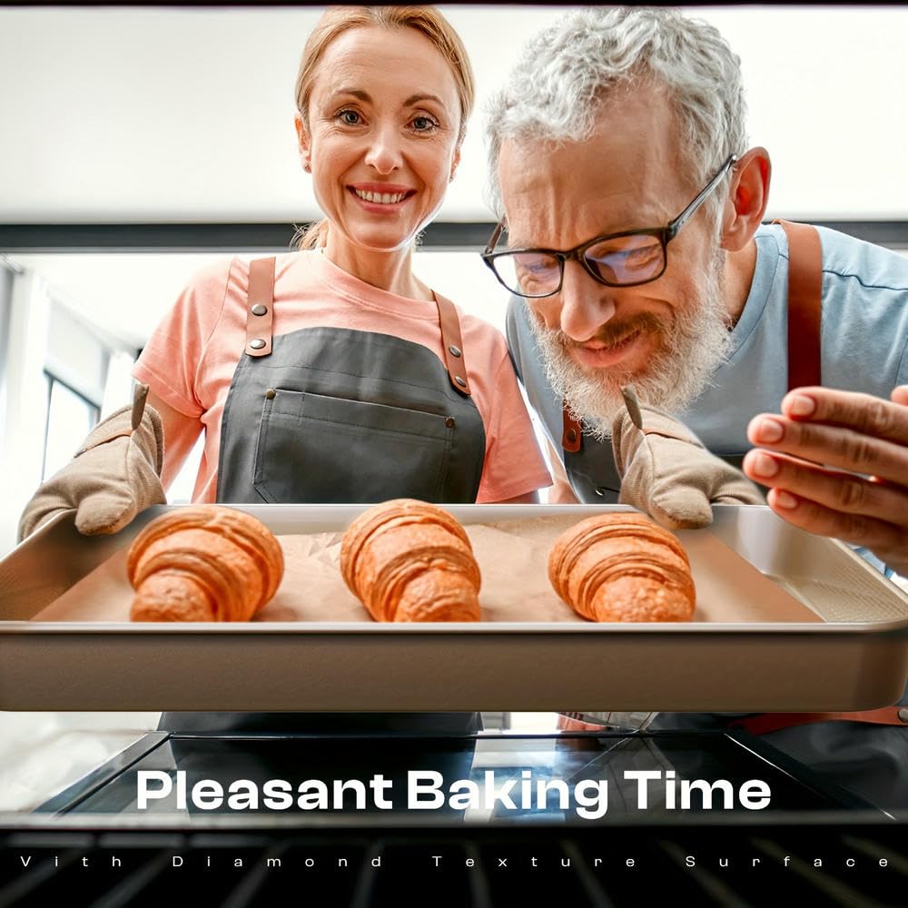 NYSDM 8 Pezzi Set da Forno in Acciaio al Carbonio Dorato teglie antiaderenti per Dolci e Biscotti Accessori Adatti al Forno Natale Ringraziamento Halloween