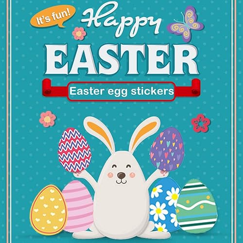 Miniatura 2 de Etiquetas adhesivas de regalo de Pascua, calcomanías temáticas de Pascua, 72 diseños, etiquetas autoadhesivas, novedad surtida huevos de conejo de