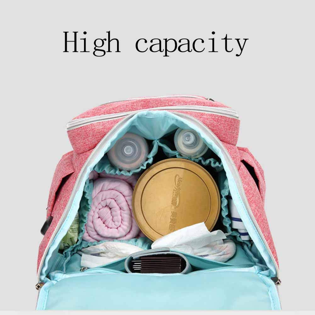 LAI HO 2019 New Oxford Panno Mummy Bag Bambino Multi-Function Grande capacità Madre Diaper Bag Bottiglia Zaino del Bambino Zaino Baby Care,Grigio