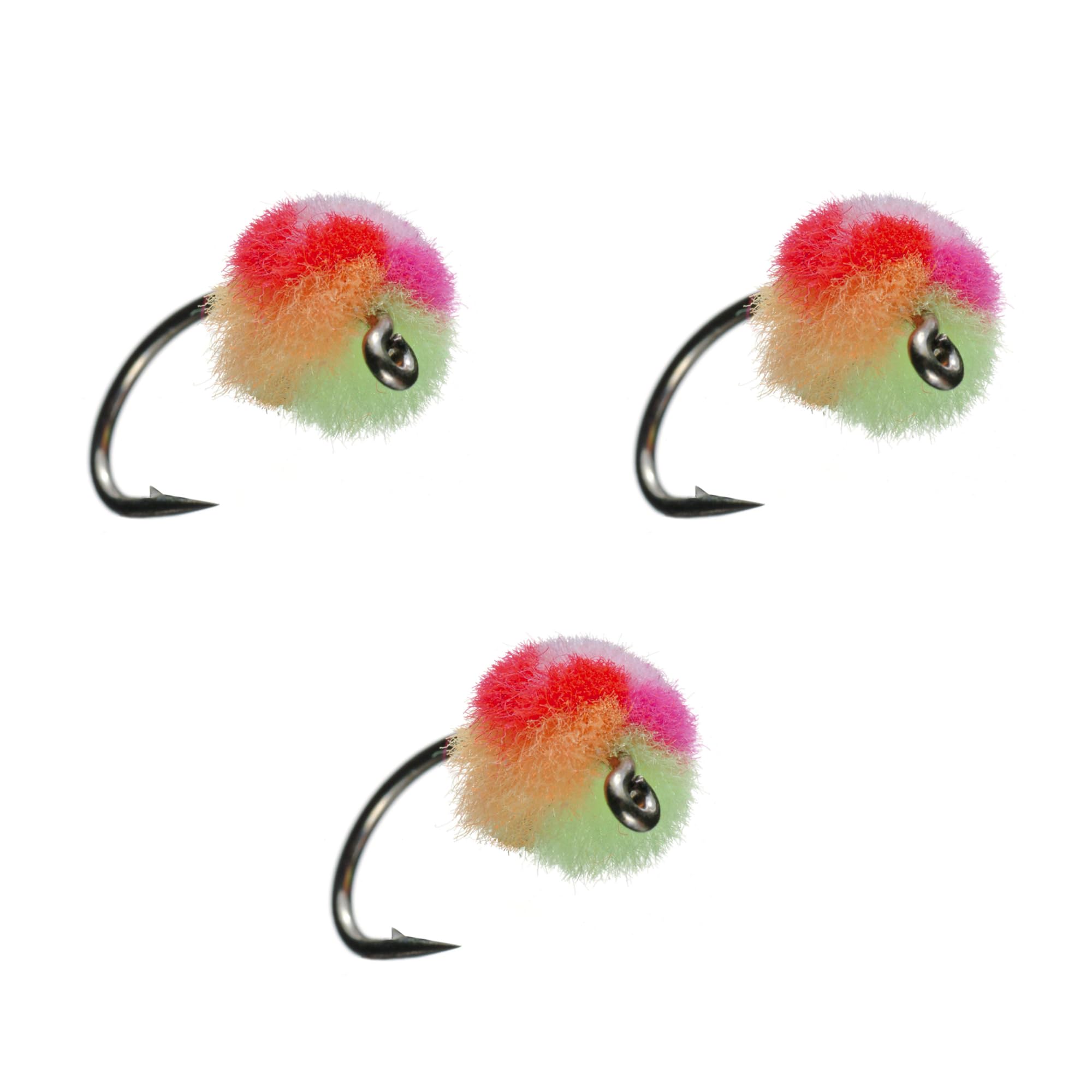Fly Fishing Flies by Colorado Fly Supply - Clown Egg - Fly Fishing Gifts - 3-Pack of Flies - Eggs Lures for Trout Salmon Bass Bluegill Steelhead and More