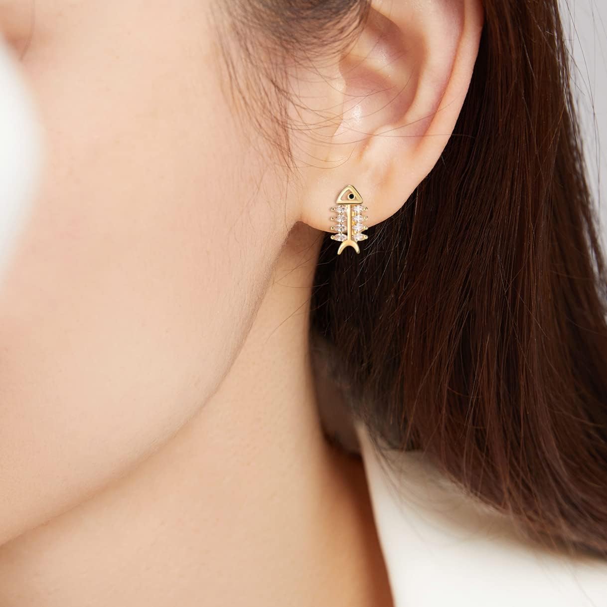 Richapex 18K Gold Earrings for Women Trendy, Butterfly Earring for Women Gold Hoop Earring, Gold Butterfly Earrings Hypoallergenic Stud - Image 5