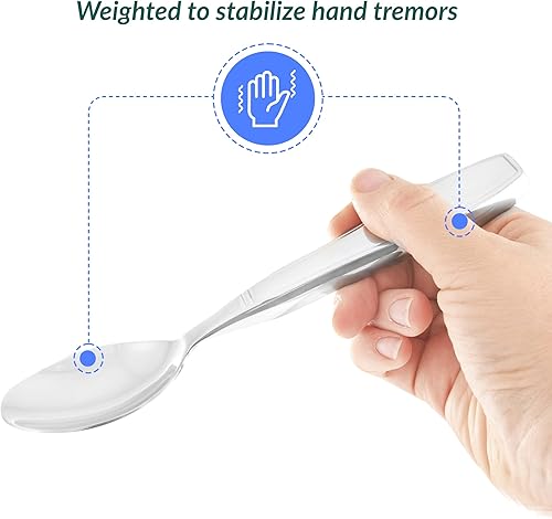 Miniatura 2 de Celley - Juego de 4 cucharas de acero inoxidable con peso de 7 onzas, para temblores