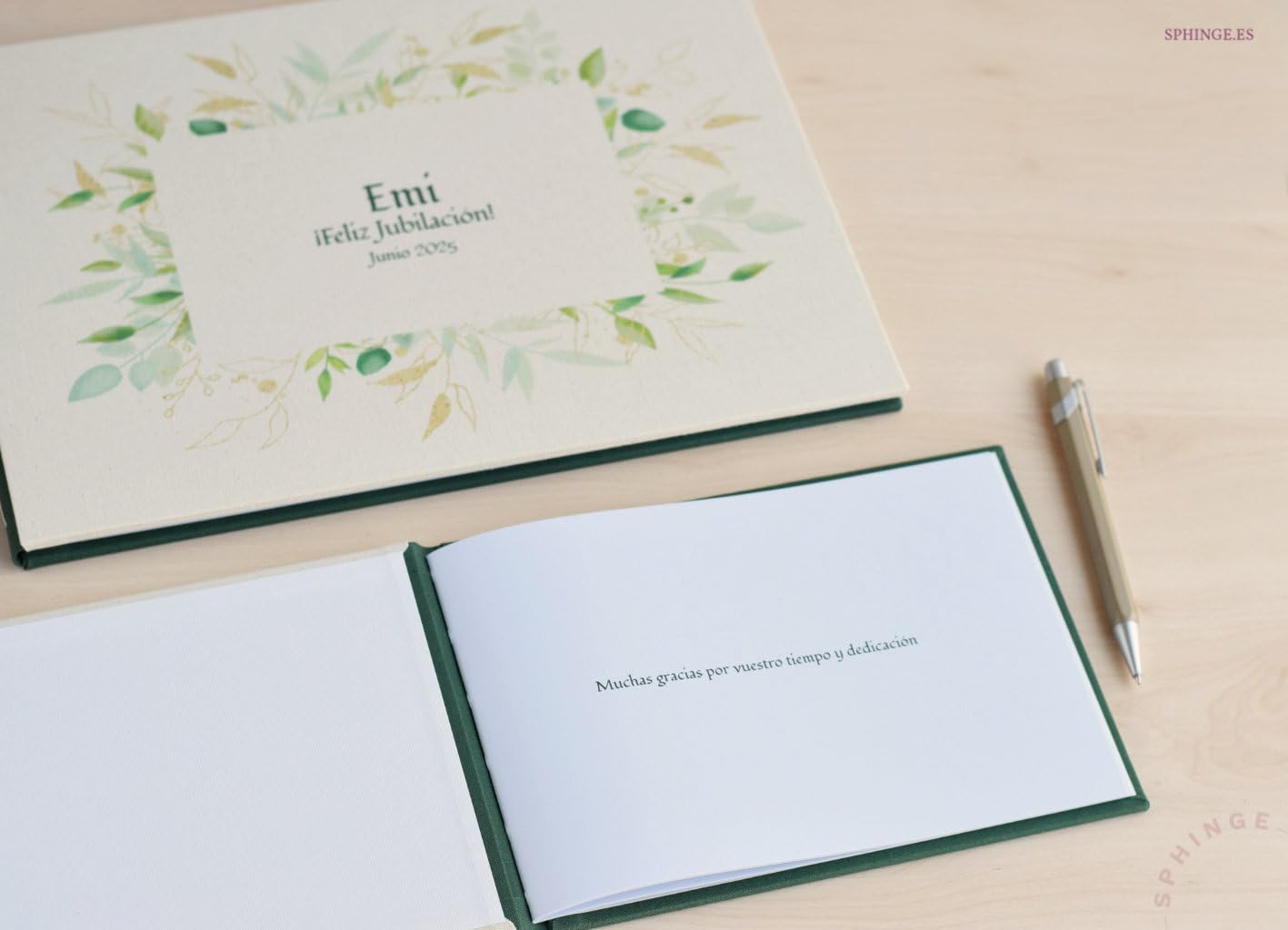 Libro de firmas personalizado con tu texto | Portada + 1ª Página | Boda Bebe Comunion Jubilación | Tapa dura A5 o A4 | 40 hojas 80 páginas papel blanco 120g | Libro de Visitas Invitados