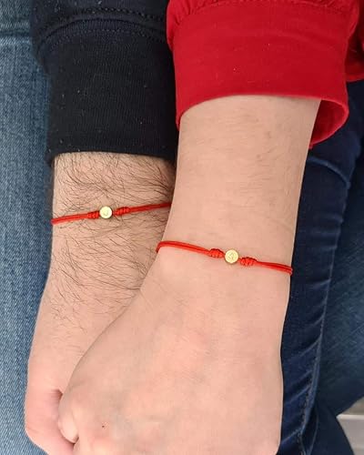 Miniatura 2 de 2 Red String Bracelets with Initials - Red String of fate - Personalized for couples, boyfriends, husbands, best friends, BFF Bracelet - Tutti