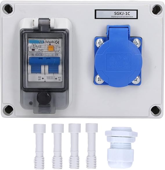 Produktbild von Nihcora 2er-Pack 16 A Gfci-Auslaufschutzstecker RCD-Steckdose